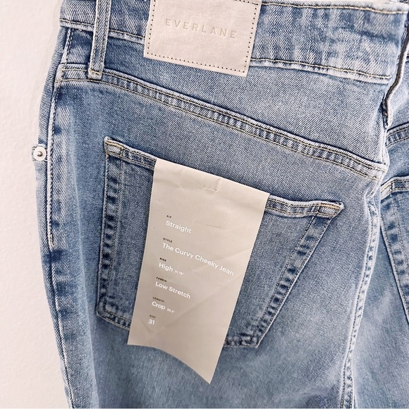 Everlane The Curvy Cheeky Jean Straight High Rise Cropped Denim NWT - Picture 5 of 8